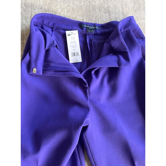 French Connection Whisper Flare Trousers In Cobalt Violet Size 8 - Picture 7 of 12